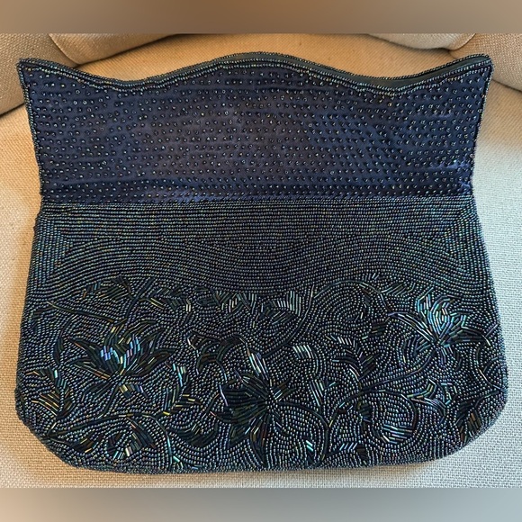 Vintage Handmade in Japan 1950s/60s Beaded Fuji Bags w/ Original Mirror Set